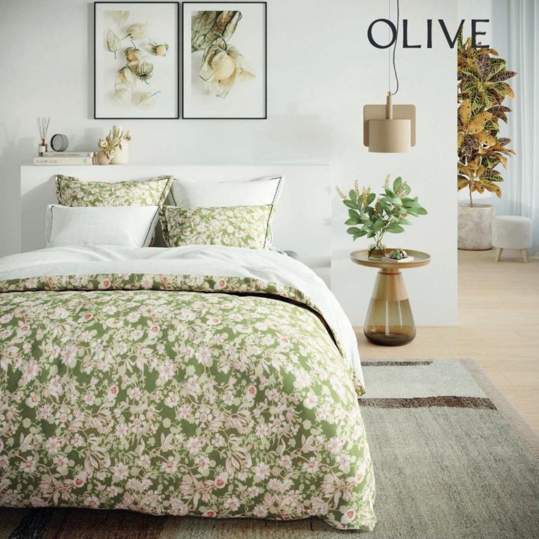 PARURE HOUSSE DE COUETTE OLIVE Vert