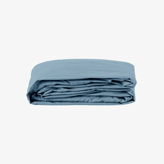 Drap housse percale 80 fils bonnet 30 cm bleu jean