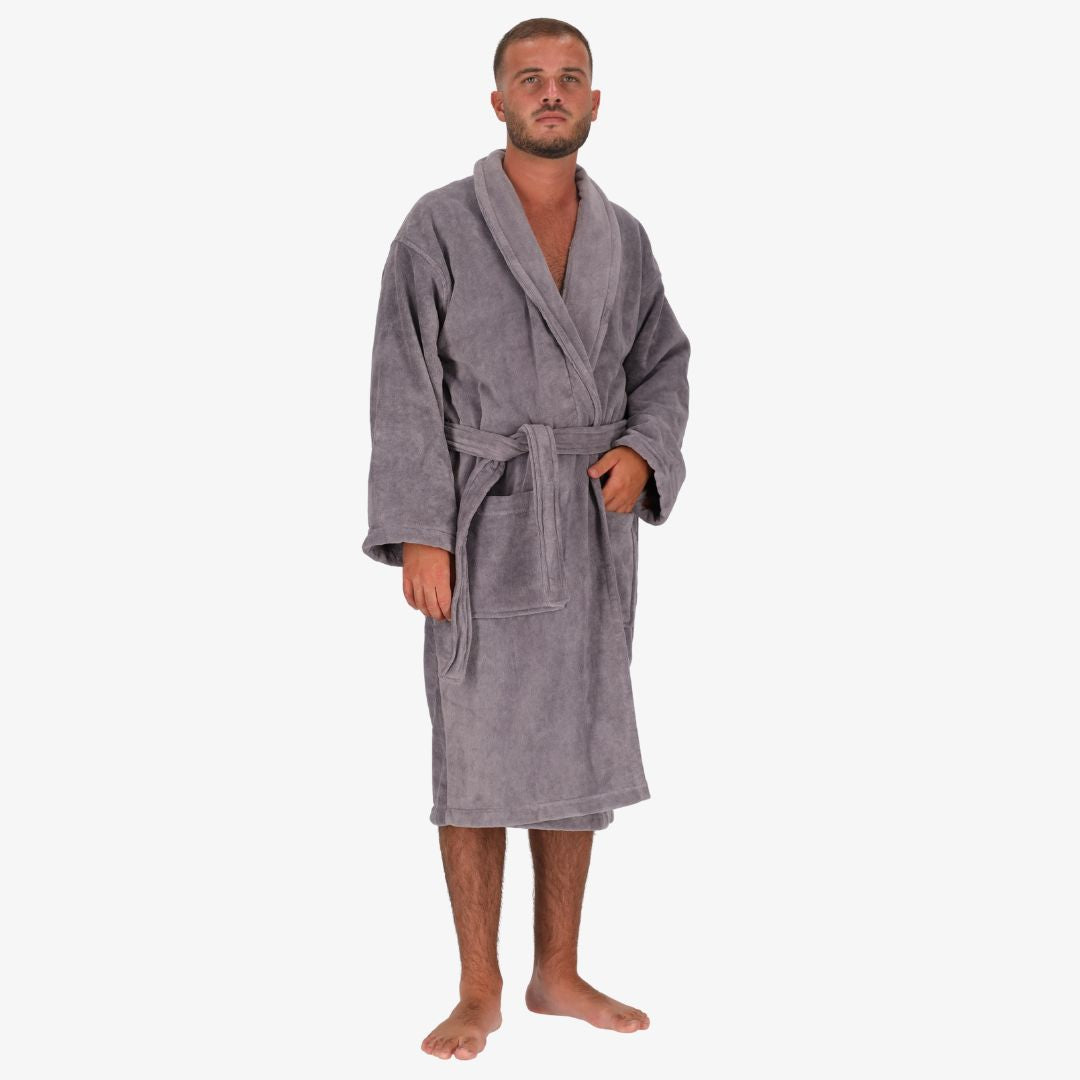 Peignoir adulte coton velour