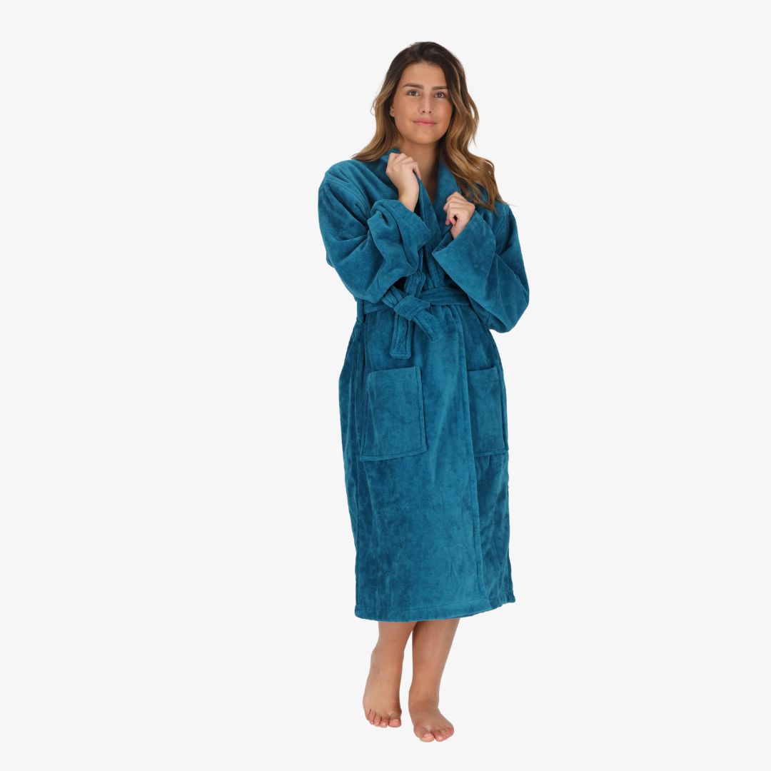 Peignoir adulte coton velour