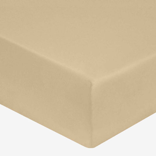 DESTOCKAGE | Drap plat 180x290 moka satin 120 fils