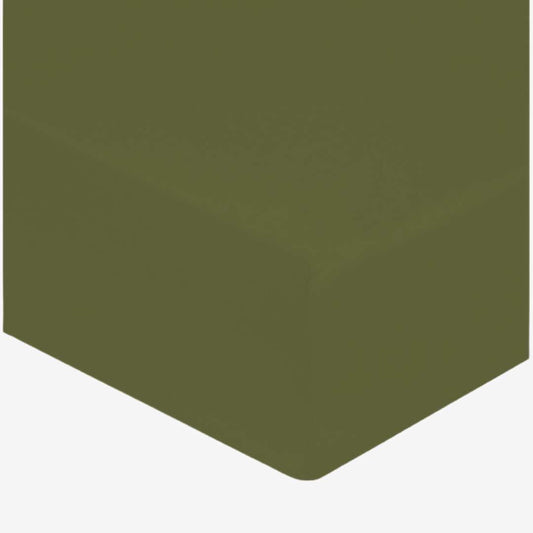 DESTOCKAGE | Drap housse percale kaki 140x200 bonnet 30