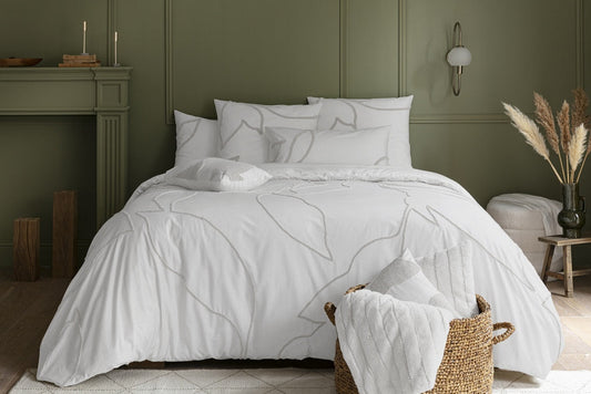 DESTOCKAGE | Housse de couette ALBERTA BLANC 200X200