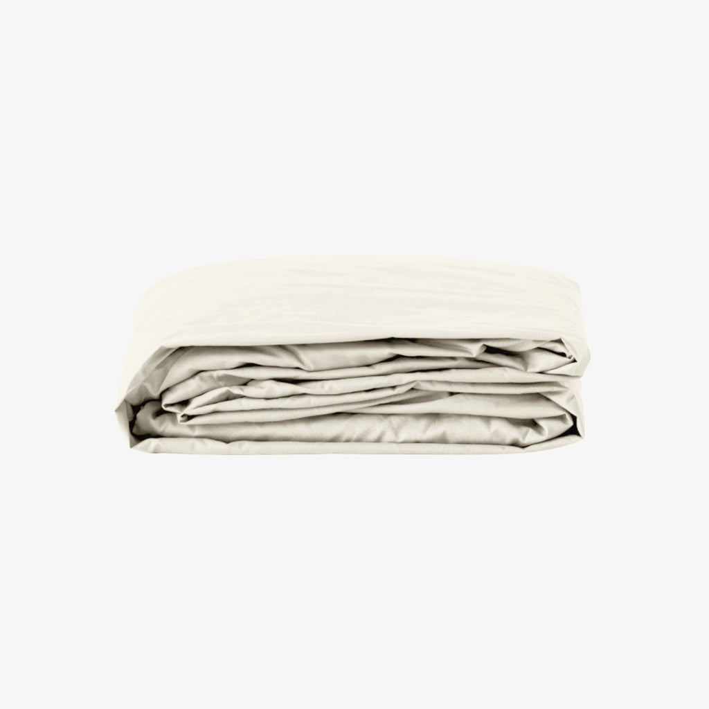 Satin-Spannbettlaken mit 30 cm Tasche, weiß