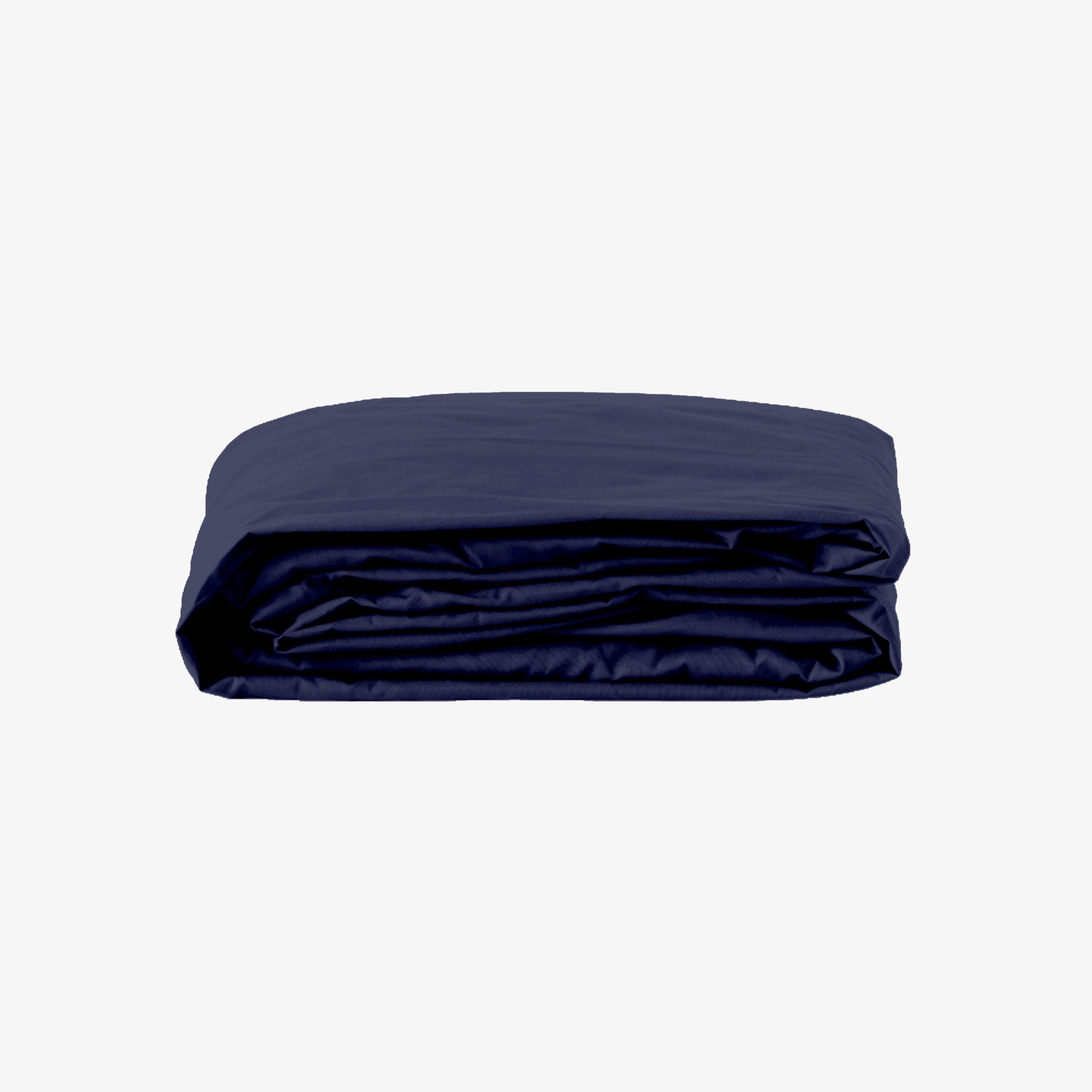 Marineblaues Satin-Spannbettlaken mit 30 cm tiefen Taschen
