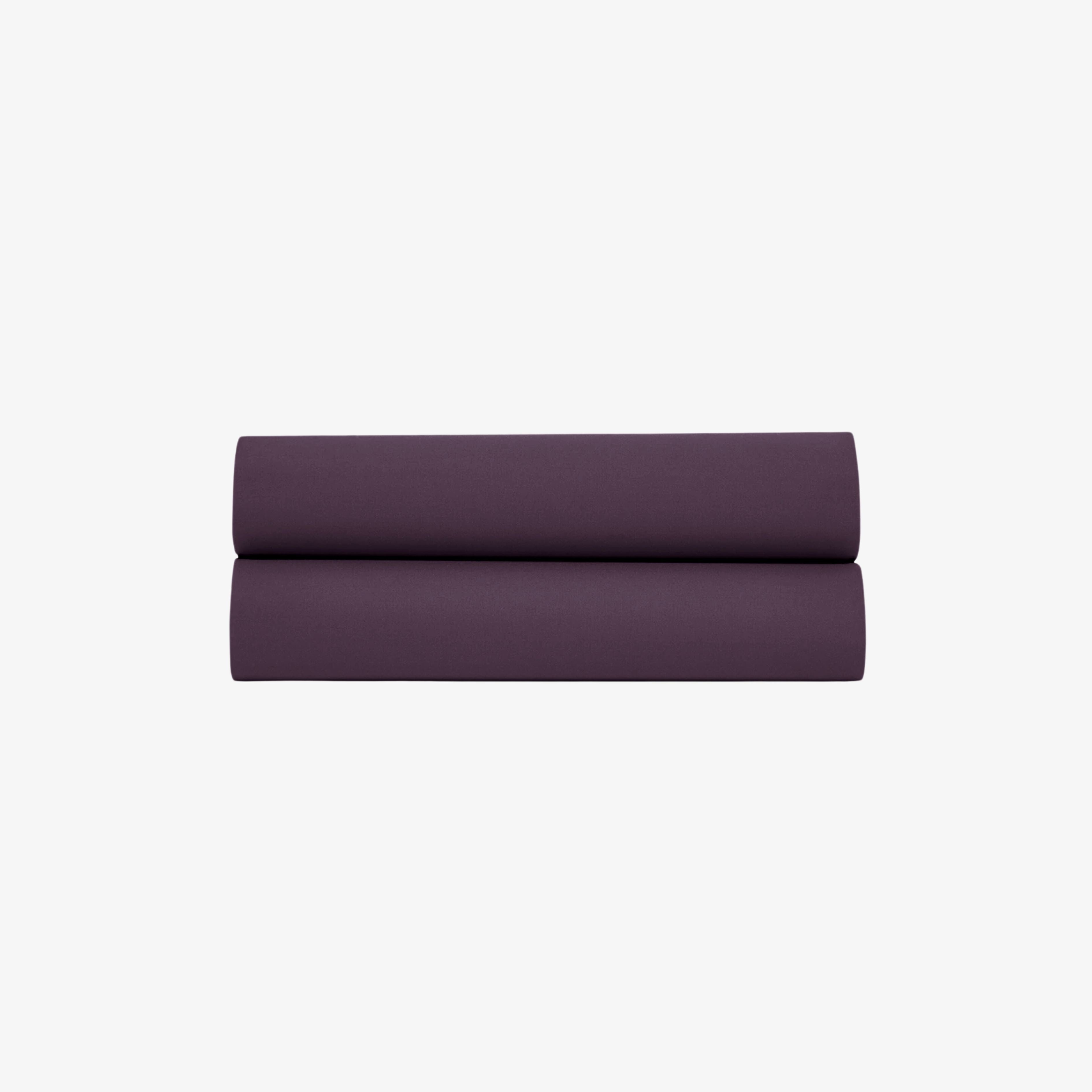 Auberginefarbenes Satin-Spannbettlaken (120 Fäden/Zoll)
