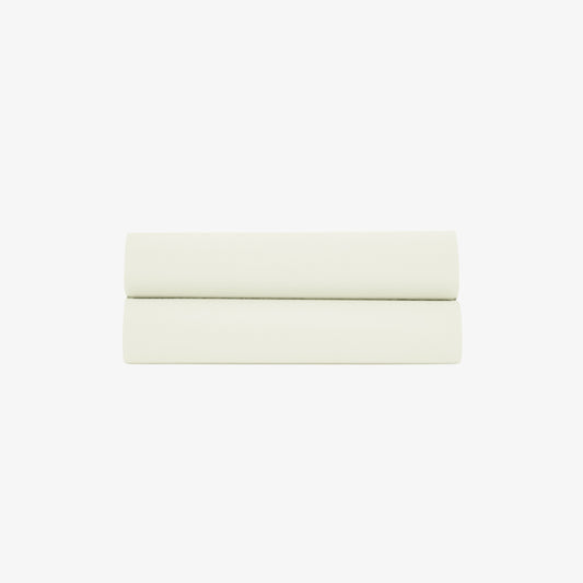 Drap plat satin 120 fils ivoire