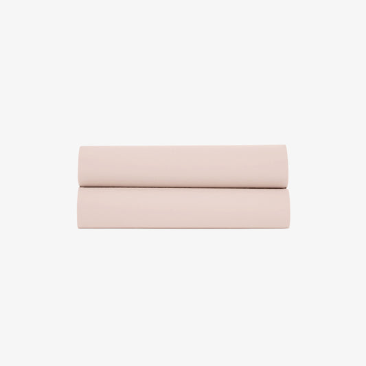 Drap Plat Percale de Coton 80 fils rose poudré