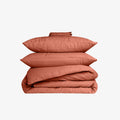 Terracotta gewassen linnen dekbedovertrekset