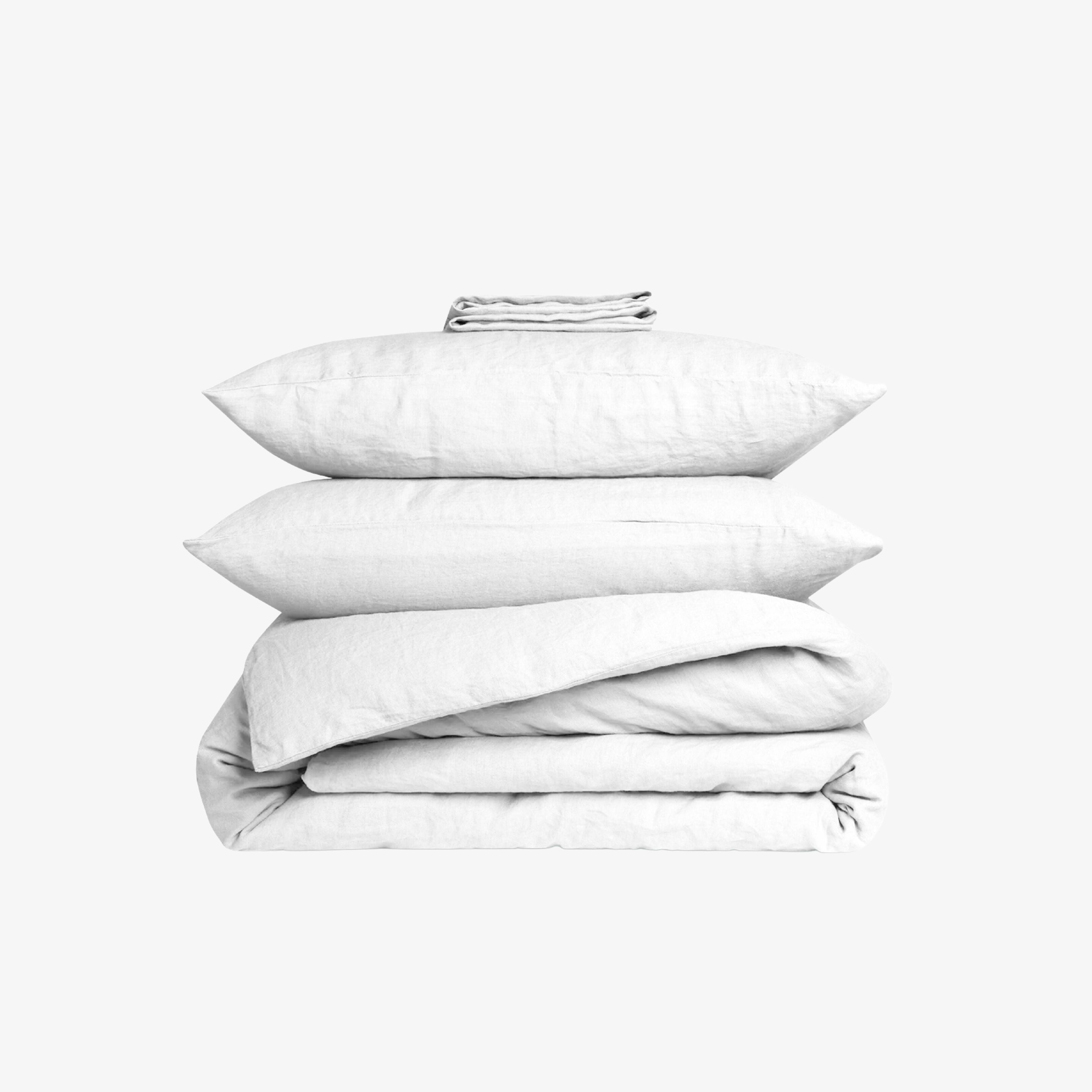 100% gewassen wit linnen bedset