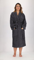 Unisex-Bademantel aus 100 % gekämmter Baumwolle, 430 g/m², Anthrazitgrau