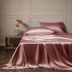 Bettwäsche aus rosa Seide