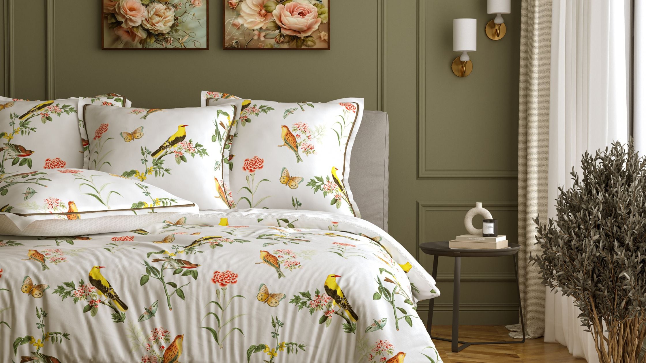 parure de lit percale 220x240 couleur orange jaune 