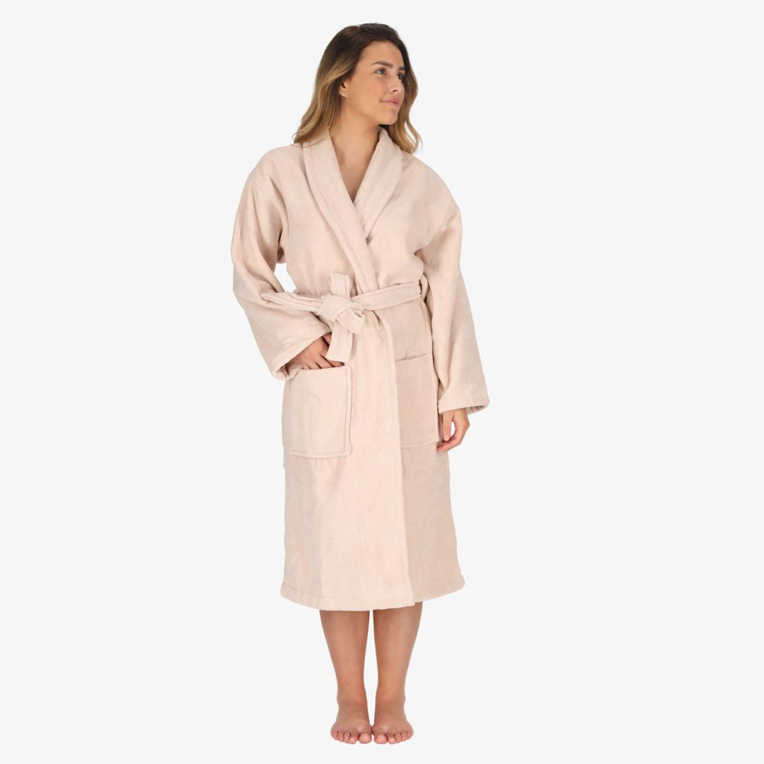 Peignoir mixte 100 % coton peigné 430 g/m² Ficelle